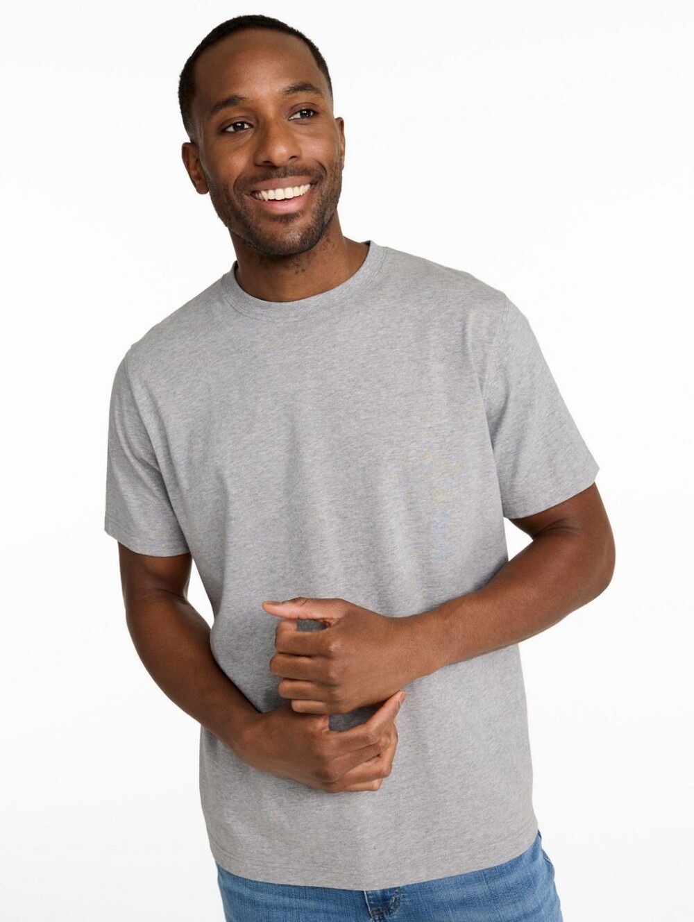 L.L. Bean Gray Heather - Short Sleeve Crew Neck Tee -- L